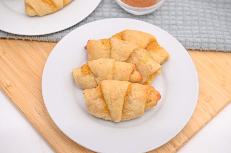 crescent roll bites on a plate