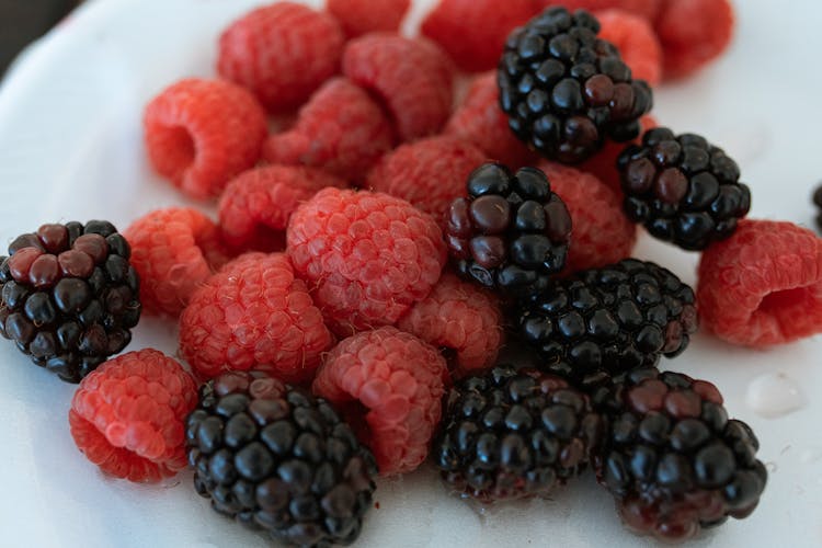 berries on a white plate