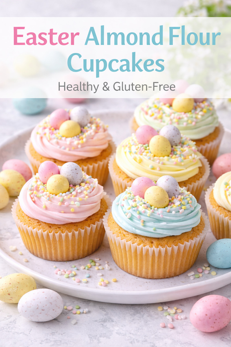 Easter Almond Flour Cupcakes with Fun Spring Decorations