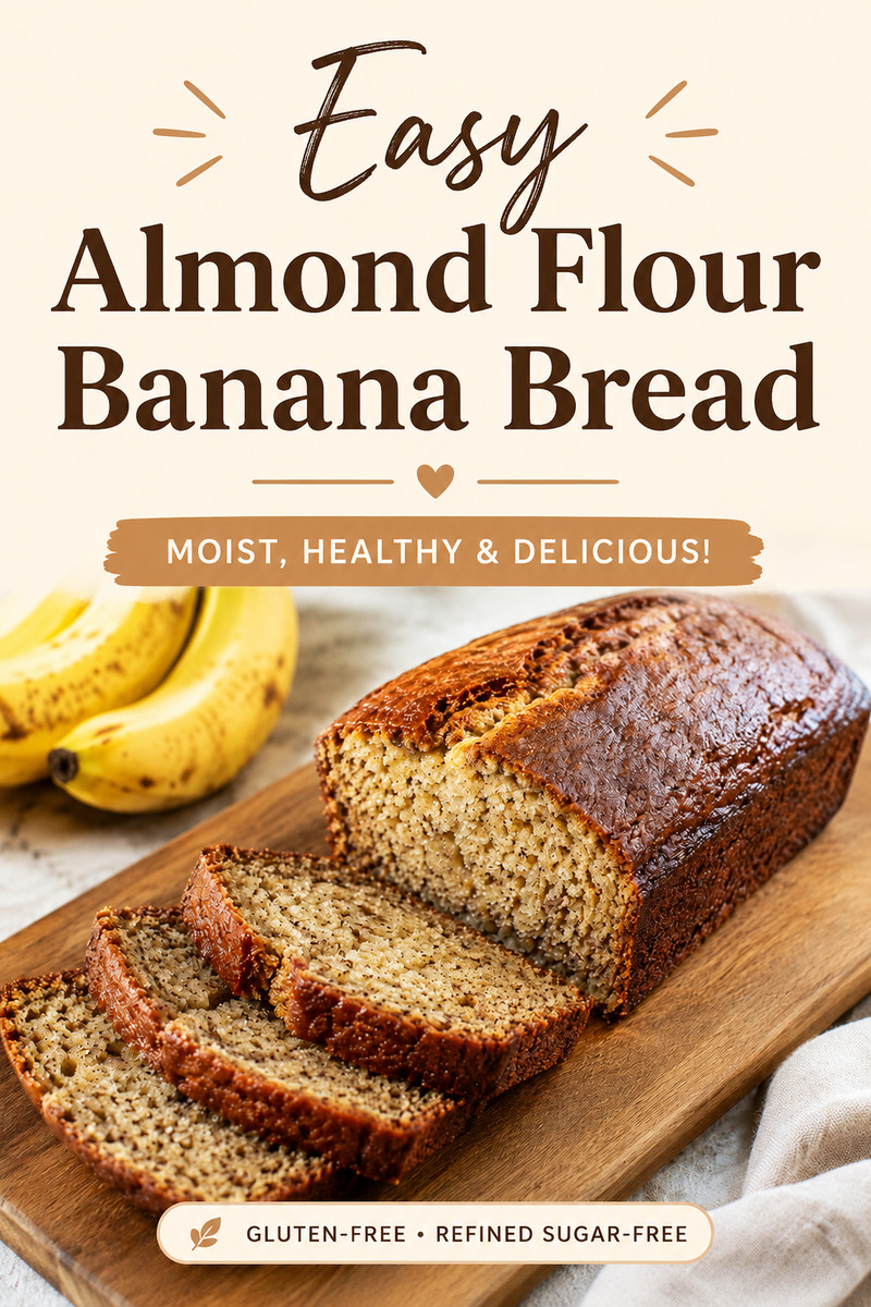 If you’re looking for a soft, moist, and easy almond flour banana bread recipe, this one is about to become your new favorite. Made with simple ingredients and mixed in just one bowl, this gluten-free banana bread has the perfect texture and naturally sweet banana flavor in every bite.