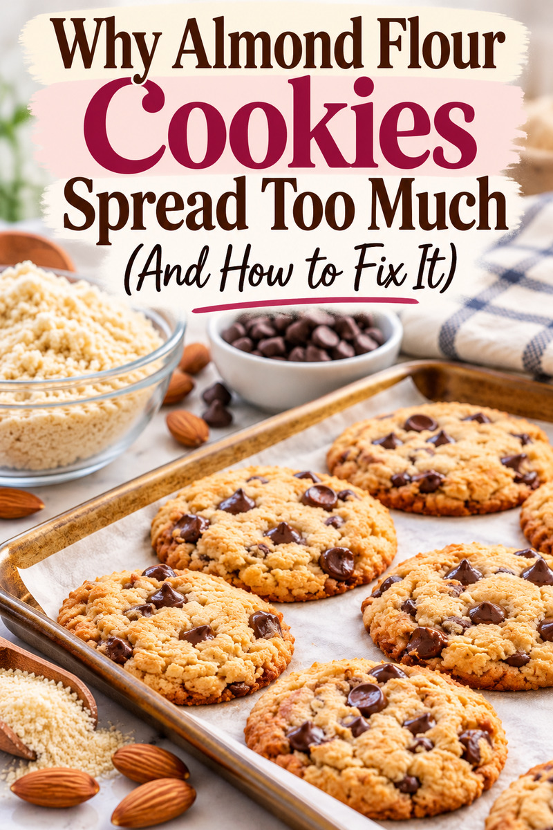 Why do almond flour cookies spread too much? 🍪 If your cookies turn out flat, thin, or greasy, these easy almond flour baking tips can help! Learn common causes of cookie spreading, including warm dough, too much butter, incorrect flour measurements, and oven temperature. Discover simple troubleshooting tips to help your gluten-free cookies hold their shape and turn out delicious.

#AlmondFlourBaking #GlutenFreeBaking #BakingTips #AlmondFlourCookies #CookieBaking